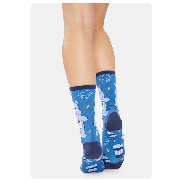 NWT Socksmith Care Bears More Coffee Less Grumpy Crew Socks - Picture 2 of 3